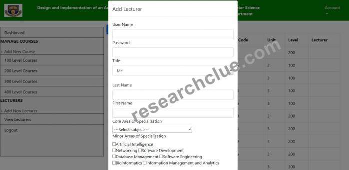 Automated Online Course Allocation Management System for Lecturers