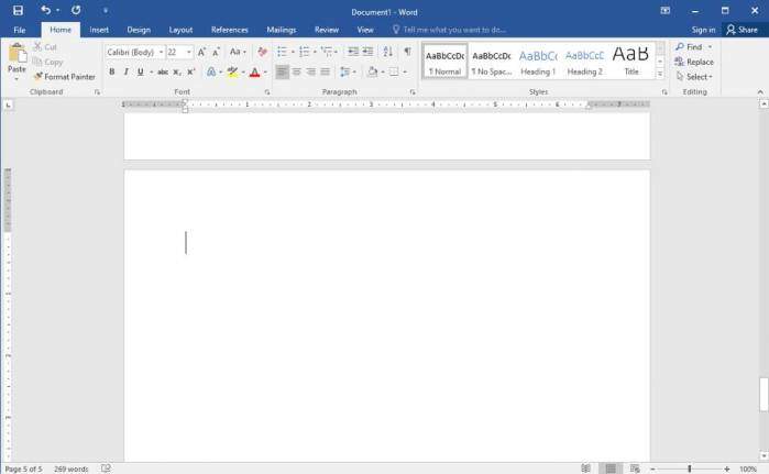 landscape page in Microsoft word